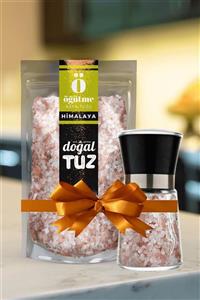 Doğaltuz Tuz & Karabiber Değirmeni (kısa Siyah) + 1kg Orijinal Himalaya Tuzu Öğütme (granül Form)