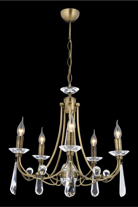 Luence Prenses Beşli Taşlı Modern Eskitme Avize