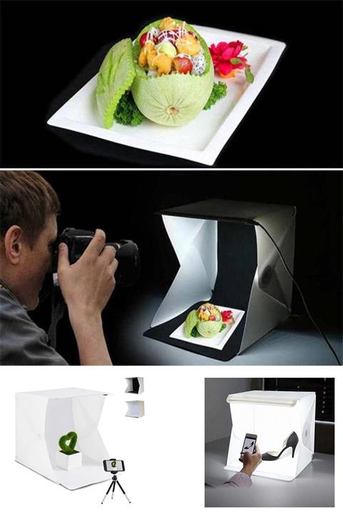 ibovia Büyük Boy Ürün Çekim Çadırı Mini Fon Fotoğraf Stüdyosu Ledli Işık