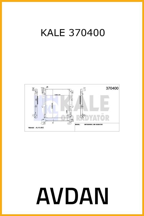 AAVDAN Su Radyatörü L200 Mt Al Pl Brz 525×638×16