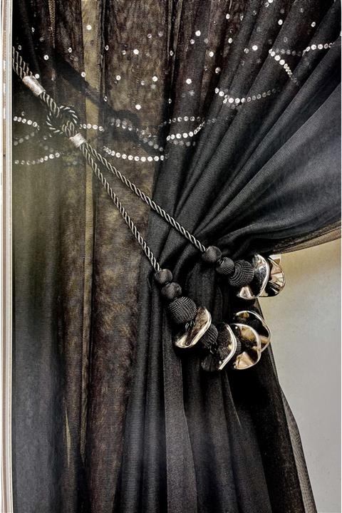 ITALY Siyah & Gri Motifli El Yapımı Braçol