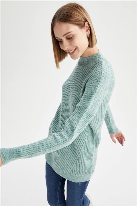 DeFacto Kadın Turkuaz Yarım Balıkçı Yaka Triko Kazak R8860AZ21AU