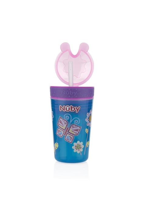 Nuby Atıştırmalıklı Eğlenceli Pipetli Karakterli Suluk