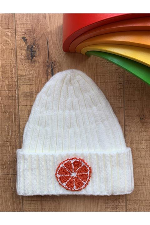 batico Punch Işlemeli Bere - Portakal