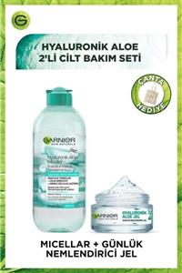 Garnier Hyaluronik Aloe 2li Cilt Bakım Seti - Günlük Nemlendirici Jel & Micellar Makyaj Temizleme Suyu 400ml