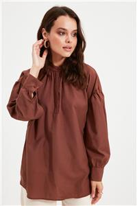 Trendyol Modest Bordo Hakim Yaka Tunik TCTAW22UK0004