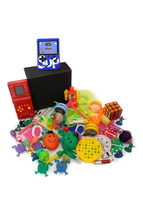 Nostaljik Lezzetler Nostaljik Bakkal Özel Kırmızı Tetris Ve Mavi Nostaljik Atari Oyuncak Kutusu