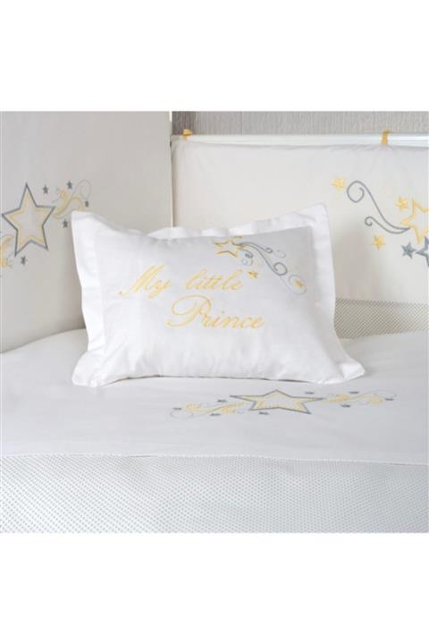 Pudradecor My Little Prince Sarı Gri Puantiyeli Bebek Uyku Seti 80x130 cm