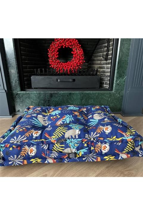 Pamuk Atölyesi Lacivert Orman Bisküvi Yer Minderi - Palet Minder