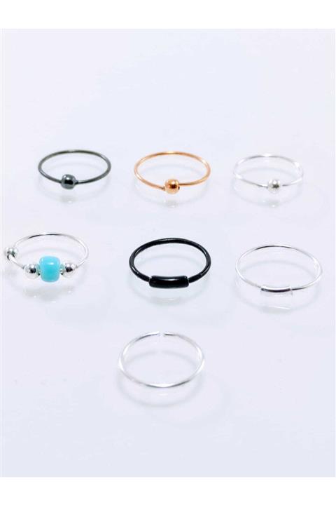 Takıparkxs Gümüş Halka Hızma Set 7 li 925 Ayar