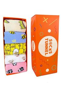 Socks Tunnel Unisex 5'li Hayvan Desenli Renkli Çorap Set