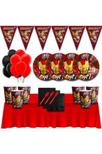partykids Iron Man Demir Adam 16 Kişilik Doğum Günü Parti Süsleri Malzemeleri Seti