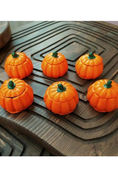 Modarios Turuncu Mini Bal Kabağı Lokumluk Şekerlik 6 Lı