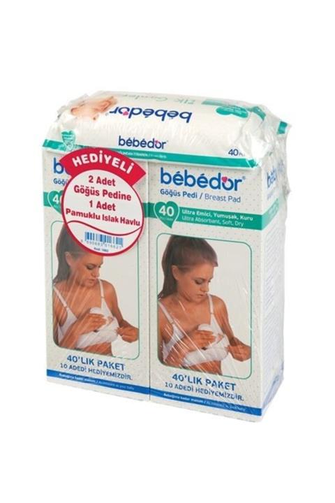 EY DESİGN Bebedor 2 Li Göğüs Pedi 80 Adet - Pamuklu Islak Mendil Hediyeli