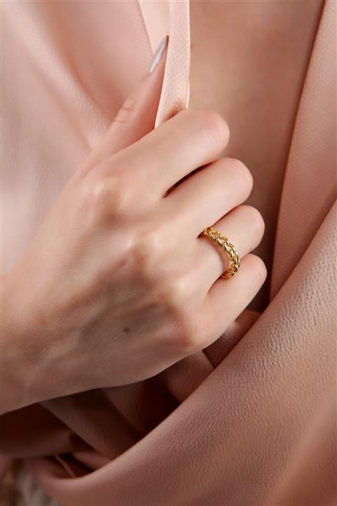 AURRARİ Kadın Altın Kaplama İnce Halat Yüzük