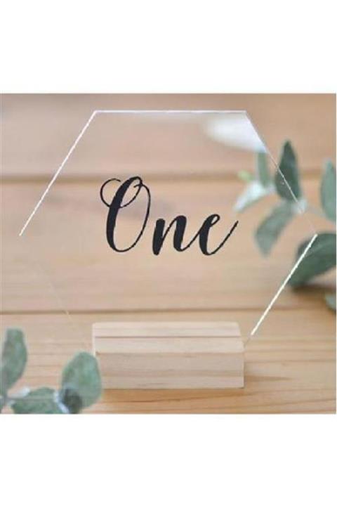 dotdiri Altıgen Şeffaf Masa Isimliği