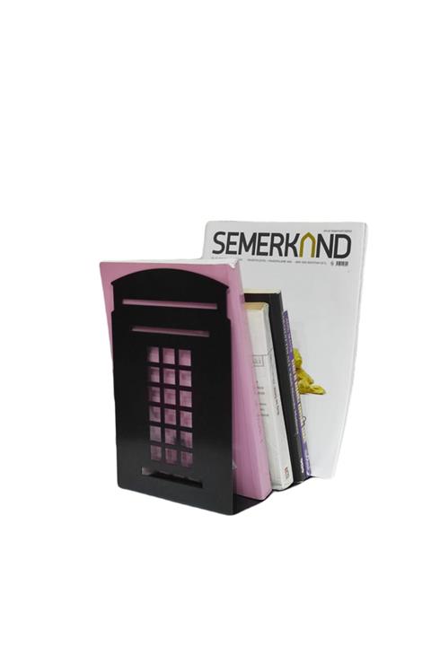You Bella Ingiltere Telefon Desenli Kitap Tutacağı - Ev Ve Ofis Için Estetik Kitap Tutucu (2'li Set) Siyah
