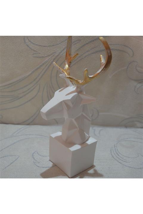 mykhediyevesanatatölyesi Geometrik Geyik Başı Kitap Tutucu