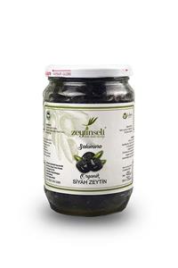 Zeytinseli Zeytincilik Organik Zeytinyağlı Siyah Zeytin 450gr Cam Ambalaj