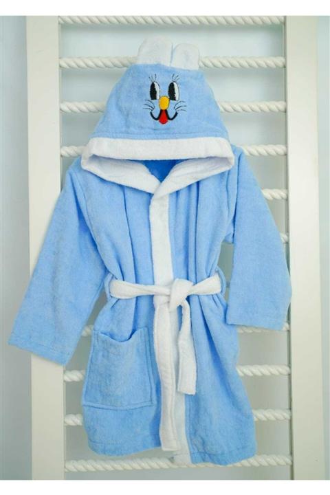 MNSTEKSTİL Cocuk Kapsonlu Kadıfe Bornoz