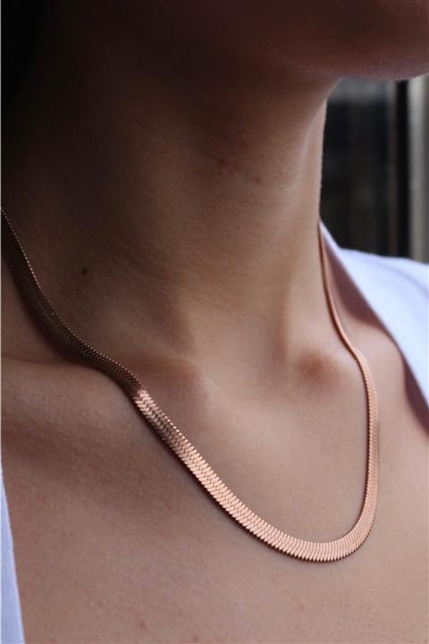 Owentis Çelik Italyan Zincir Kolye Rose Gold Bronz Rengi -kararma Yapmaz- (40+5cm)