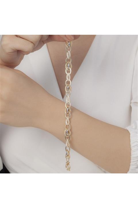 Yantra Silver Taşlı Geçişli Gümüş Hallow Bileklik