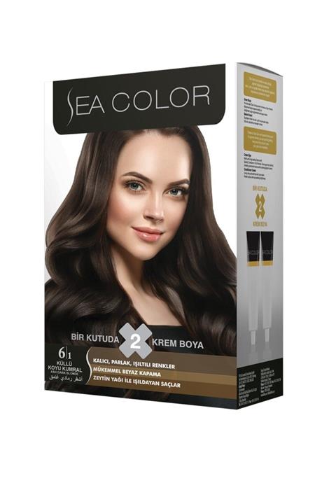 Sea Color 2'li Krem Saç Boyası 6/1 Küllü Koyu Kumral