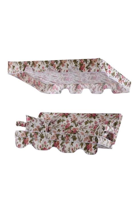 Mandaş Süngerli Salıncak Minder Seti (DUCK KUMAŞ)-3 Kişilik-ingiliz Gülü