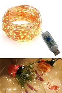 Buffer Yılbaşı ve Özel Konsept Dekorasyonu 5 Metre USB Bağlantılı Peri Led Işık (Sarı)