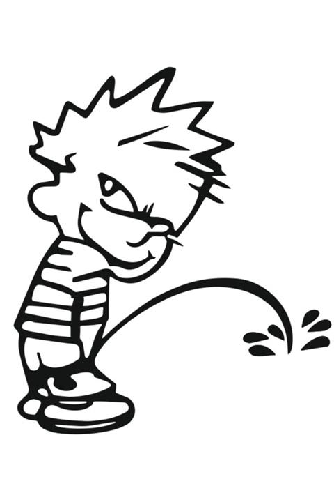 Sticker World Işeyen Çocuk Depo Kapağı Sticker 15*13 Cm Siyah