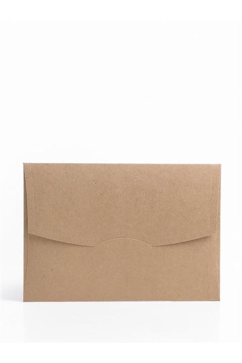ARTİMED 14x20 Cm Kraft Yatay Oval Kapaklı Davetiye Zarfı