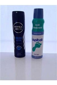 Lapitak Ayak Deodorantı 150 Ml + Nivea Fresh Active Erkek Deodorant 150 Ml