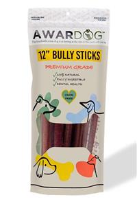 AWARDOG %100 Doğal Premium Bully Sticks Köpek Ödül Ürünü [12inç Kalın- 6 Adet Çubuk]