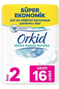 Orkid Extra Hassas Koruma Dörtlü Hijyenik Ped Uzun 16'lı