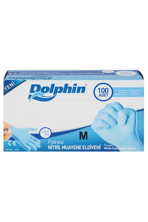 Dolphin Mavi Nitril M Beden 100'lü Eldiven