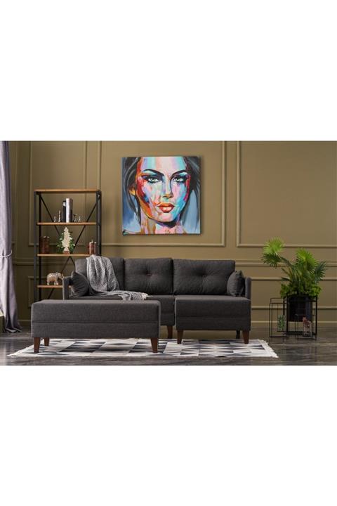 Evdebiz Comfort Mini Köşe Pufluantrasitsağ