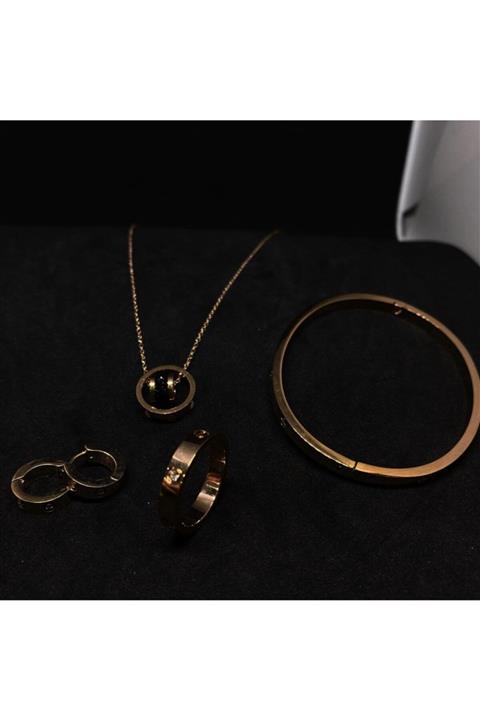 Favorim takı Rose Renkli Dört’lü Cartier Çelik Set