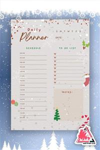 artpap Christmas Daily Planner - Yılbaşı Temalı Günlük Hatırlatıcı Planlayıcı Defter 15*21cm 50 Yaprak