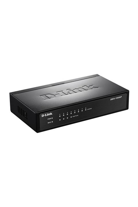 DLink D-LINK DES-1008P/C1A 8-PORT 4X10/100Mbps+4 PORT POE 65 Watt YONETILEMEZ SWITCH