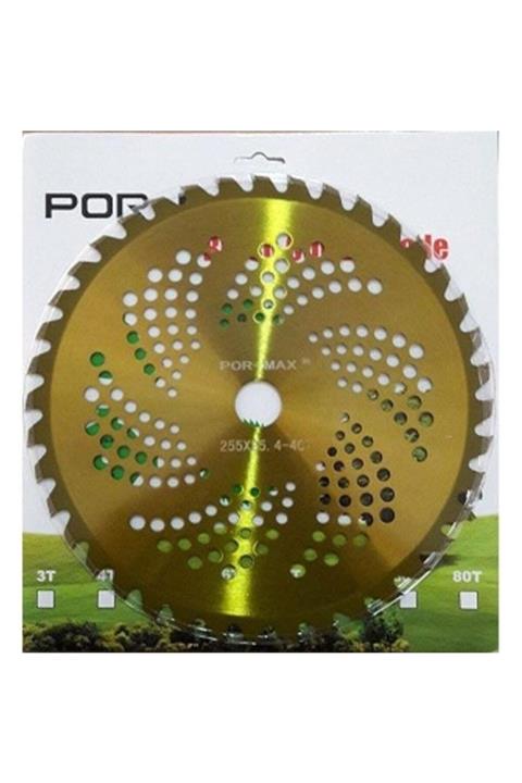 PorMax Benzinli Tırpan Elmas Daire 40 Diş Sarı