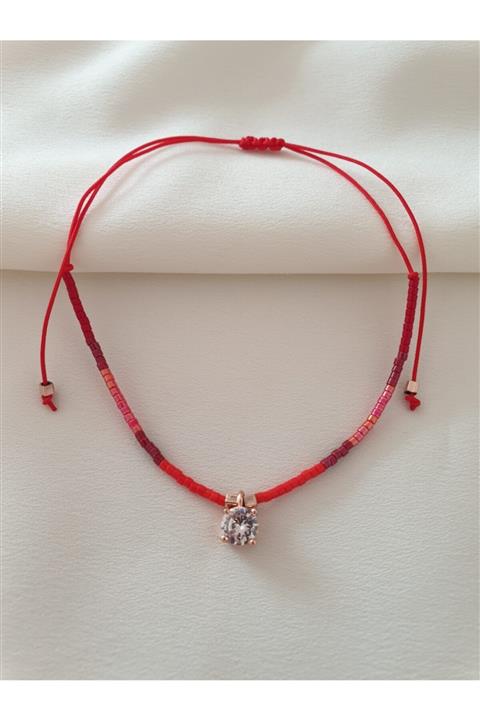 Mercy Aksesuar Miyuki Boncuklu Kırmızı Halhal