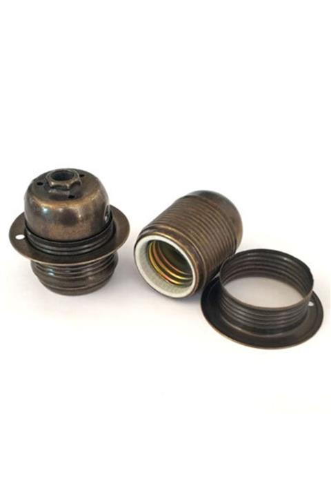 marketcik Eskitme Halkalı Metal E27 Duy Dekoratif Standart Avize Ampul Duyu