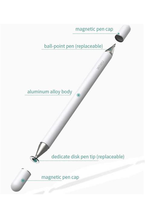 Samsung Galaxy Tab S7 T870 Uyumlu Wiwu Pencil Passive Stylus 2 In 1 Dokunmatik Çizim Kalemi