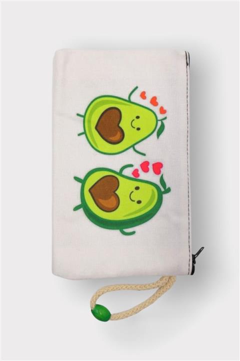 EFBUTİK Beyaz Kalp Avokado Bez Kalemlik