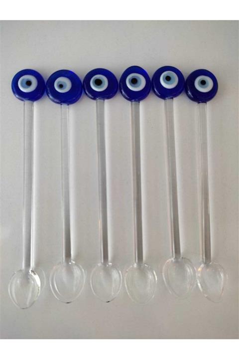 Cemile Nazarboncuğu Cam Çay Kaşığı 6 Adet