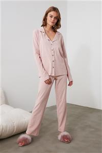 TRENDYOLMİLLA Pudra Örme Pijama Takımı THMAW20PT0265