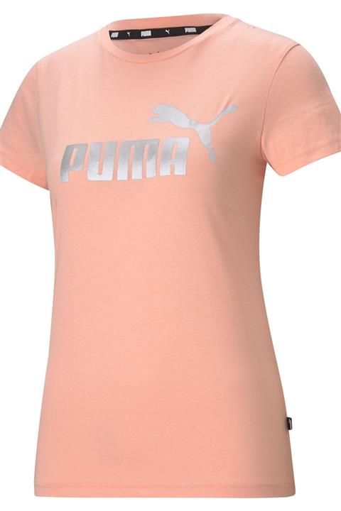 Puma ESS+ METALLIC LOGO TEE Pembe Kadın T-Shirt 101085590