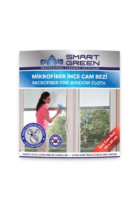 GreenFarma Smart Green Microfiber Ince Cam Temizlik Bezi 40×60