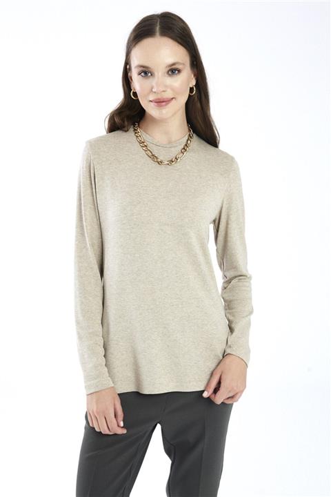 Zühre Uzun Kollu Ve Bisiklet Yaka Taş Basic Bluz B-0082