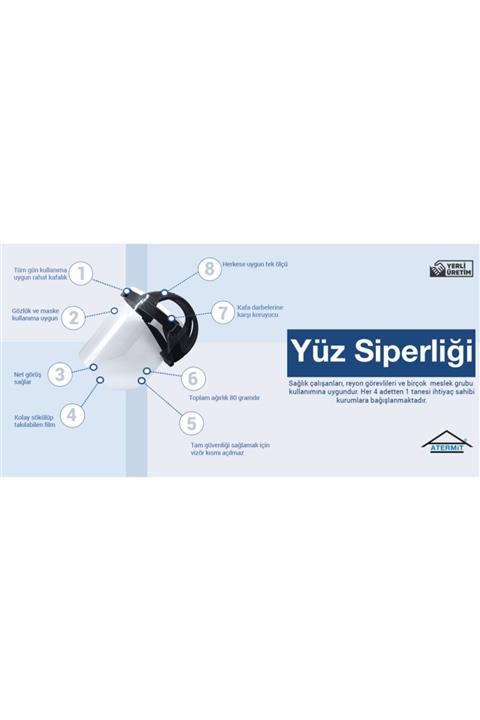 Actifoam Atermit Yüz Siperliği Rahat Yüz Koruyucu Şeffaf Siperlik